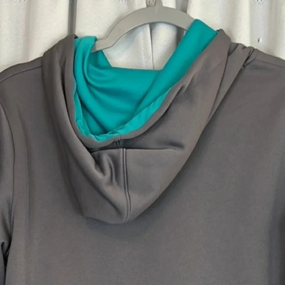 Under Armour Teal & Gray Pullover Hooded Sweater - Picture 4 of 6
